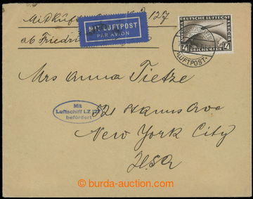 223061 - 1928 1. AMERIKAFAHRT, airmail letter to USA, franked with Ze