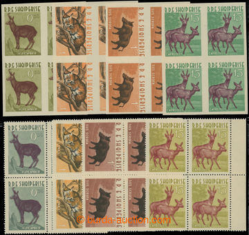 223092 - 1962 Mi.699-702, 704-707, BLOCKS OF FOUR Fauna 0,50L - 15L p