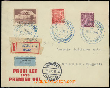 223098 - 1935 1. let PRAHA - MNICHOV / R+Let-dopis zaslaný 1. letem 