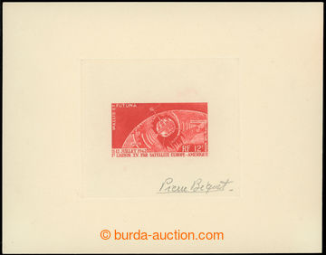 223128 - 1962 PLATE PROOF  Mi.201, Airmail 12Fr, control plate proof 