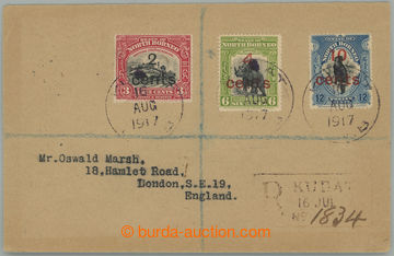223135 - 1916 R-dopis do Anglie vyfr. přetiskovými zn. SG.186-188, 