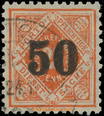 223148 - 1923 Mi.188, official Numerals 50/25Pfg red orange, used pie