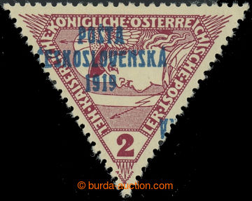 223160 -  Pof.55A, Triangle 2h brown-red, horiz. shifted overprint II