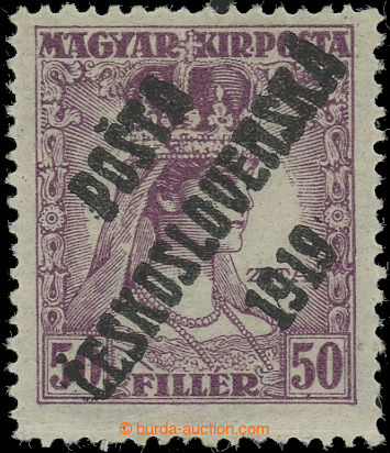 223176 -  Pof.123, Zita 50f violet, overprint type IV.; lightly hinge