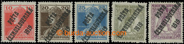 223177 -  Pof.119-123, Charles and Zita 10f - 50f, stamp. 50f overpri
