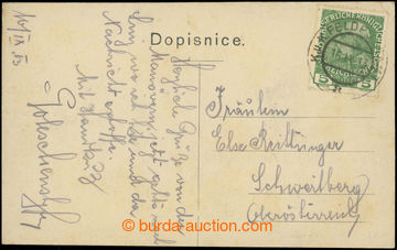 223275 - 1913 MANEUVERS / postcard (Chýnov) with 5h Franz Joseph I.,