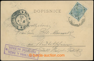 223278 - 1903 CZECH LANDS / framed pmk Postal Agency PUSTEWNA A. RADH