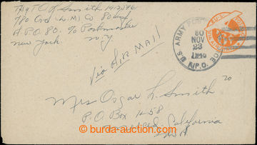223368 - 1945 APO 94, years. postal stationery cover 6c to USA throug