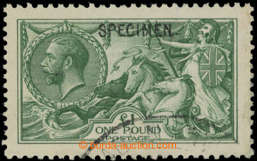 223451 - 1913 SG.403s, Jiří V. £1 zelená s přetiskem SPECIMEN a 