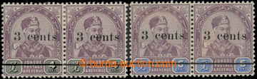 223454 - 1894 SG.28a, 30a, overprint 3C/4C and 3C/4C in pairs, WITHOU