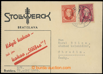 223503 - 1939 Maxa S58, identifikační firemní dopisnice vyfr. 20h 