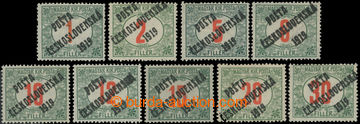 223544 -  Pof.131-139, Red numerals 1f - 30f; complete set, hinged, v