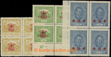 223565 -  Pof.170-172, complete set in blocks of four, 60+20h with co