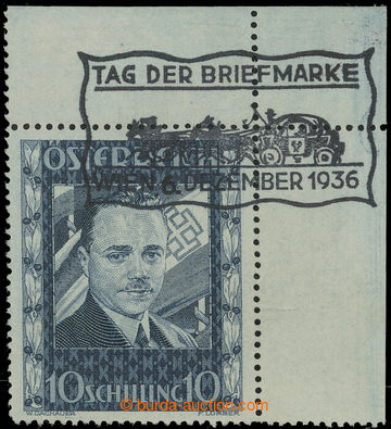 223666 - 1936 Mi.588, Dollfuß 10Sch fialově ultramarínová, pravý