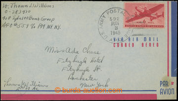 223694 - 1945 Field post - US APO 592, airmail cover sent franked fro