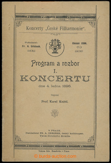 223711 - 1896 MUSIC / program 1. concert Czech philharmonic orchestra