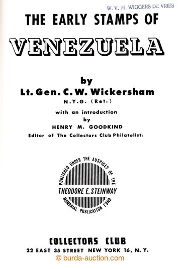 223738 - 1958 VENEZUELA / THE EARLY STAMPS OF VENEZUELA, C.W. Wickers