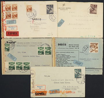 223794 - 1941-1944 comp. 5 pcs of airmail letters with air stamp. bot