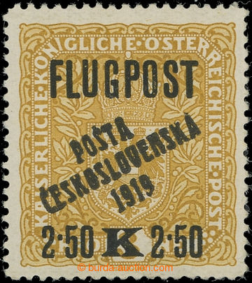 223814 -  Pof.53II, Air FLUGPOST 2.50K/3K yellow / black, overprint t