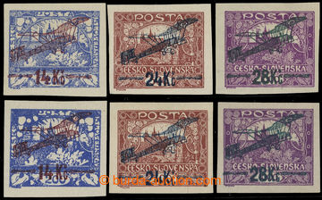 223859 -  Pof.L1-L3, I. provisional air mail stmp., 2x imperforated s