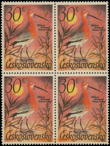 223908 - 1967 Pof.1587, Water Birds 30h, block of four with vertical 