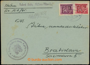224019 - 1945 postal-agency IPEL (MALINEC), Geb.2129, black straight 