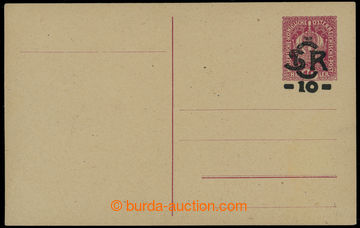 224069 - 1918 CDV3, 10/10h přetisk Velký monogram na rakouské dopi