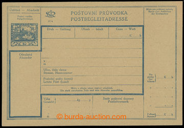 224154 - 1920 CPP3B, Hradčany 10, poštovní průvodka, česko - ně