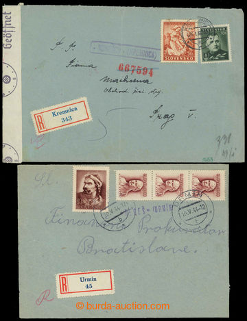 224162 - 1942-1944 KUNEŠOV (KREMNICA) - line violet postal agency pm