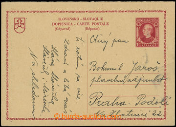 224286 - 1939 CDV5X/II, Hlinka 1,20 Koruna, CHYBOTISK in red color, U