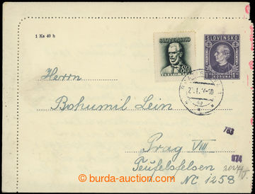 224291 - 1944 CZL2, letter-card Hlinka 1,30 Koruna violet-blue addres