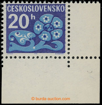 224330 - 1972 Pof.D93xb, Flowers 20h, paper -oz-, corner piece; mint 