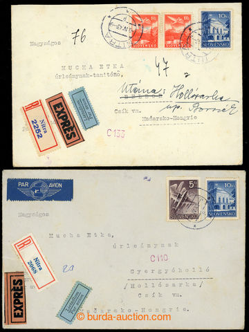 224351 - 1943 sestava 2ks R+Ex+Let-dopisů adresovaných do Maďarska