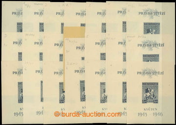224375 - 1946 Pof.A435, aršík Květen, studijní sestava 22ks, obsa