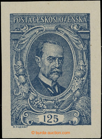 224460 -  Pof.140N, 125h blue, imperforated, type I.; hinged, exp. Vr