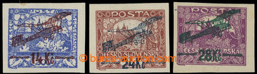 224518 -  Pof.L1-L3, I. provisional air mail stmp., complete imperfor