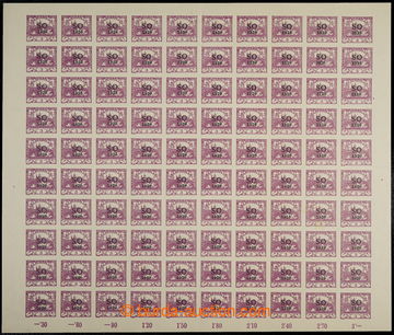 224557 -  COUNTER SHEET / Pof.SO2 RT, Hradčany 3h violet imperforate