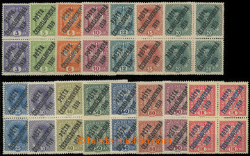 224565 -  4-BLOKY / Pof.33-47, Koruna, Karel a Znak 3h-1K, kompletní