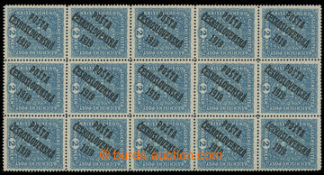 224596 -  BLOKY / Pof.48II, Znak 2K světle modrá, široká, 15-blok