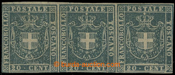 224637 - 1860 TOSKÁNSKO / GOVERNO PROVVISORIO, Sass.20c, 3-páska Zn