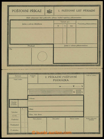 224642 - 1920 Postal order, comp. 4 pcs of double blank forms without