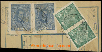 224703 - 1921 smaller part dispatch-note franked with. i.a. 2x stamp.