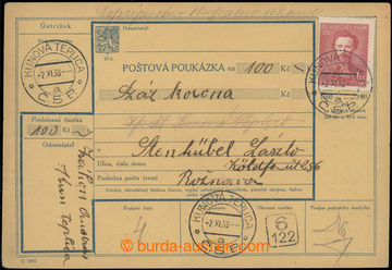 224708 - 1938 ROŽŇAVA / whole postal order addressed to to already 