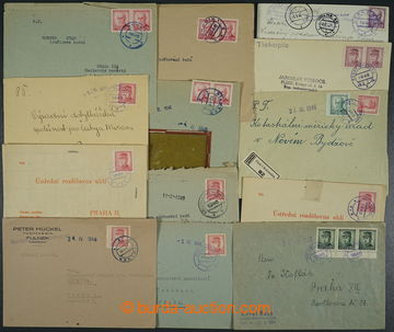 224750 - 1946 comp. 13 pcs of entires with provisory cancel. with pev