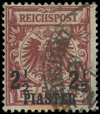 224959 - 1889 Mi.10a, overprint Eagle 2½ Pia / 50Pf with part of CDS