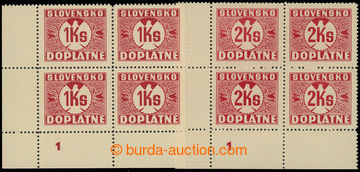 225032 - 1939 Sy.D8 IIx, D9x DČ, 2Ks červená bez průsvitky + 1Ks 