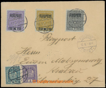 225097 - 1918 Ferch.225-227, air-mail letter from Vienna to Cracow wi