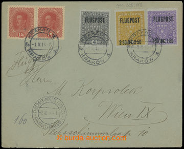225098 - 1918 Ferch.225-227, ERSTFLUG CRACOW - WIEN, airmail letter w