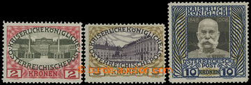 225118 - 1908 ANK.154-156b, Franz Joseph I. Jubilee 2K-10K; superb hi