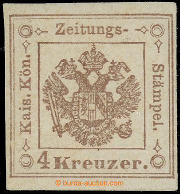 225146 - 1858 NEWSPAPER FISCAL STAMPS / ANK.4 Coat of arms 4Kr brown;